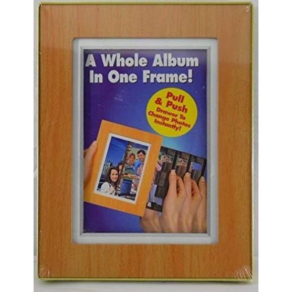 NEW Natural Wood Photo Magic Whole Album in a Frame holds 40 pictures 4x6" - Picture 1 of 1
